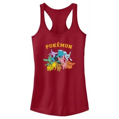 Женская майка Pokemon Eeveelutions, алая