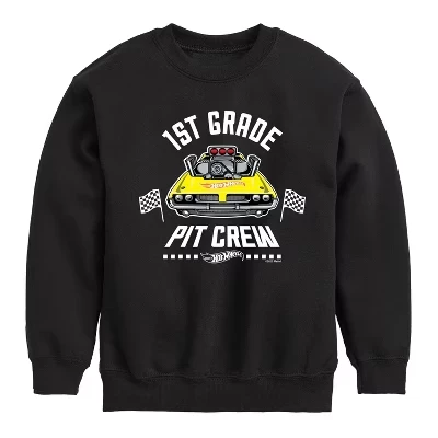Флисовая толстовка Pit Crew 1-го класса с графическим рисунком и длинным рукавом черного цвета