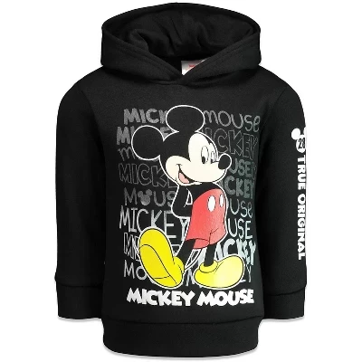 Мальчиковое худи Disney с флисом и принтом, чёрное