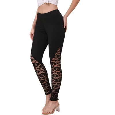 Женские кружевные легинсы INSPIRE CHIC, черные