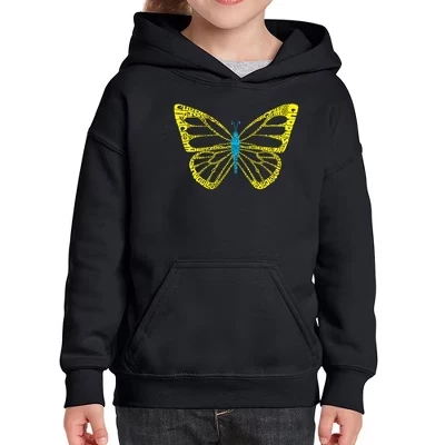 Худи для девочек LA Pop Art Butterfly, черная