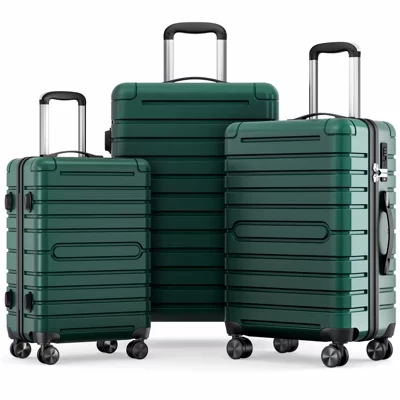 Багажный комплект из 3 предметов с вращающимися колесиками, замками TSA, легкими чемоданами из АБС + ПК (20