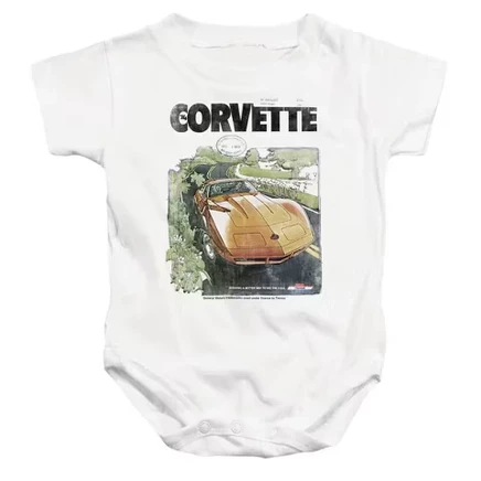 Детский боди Chevrolet Corvette Vintage, белый