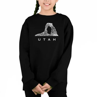 Свитшот с круглым вырезом Utah - Girl's Word Art, черный