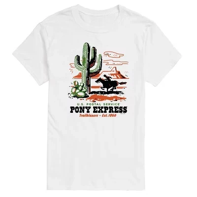 Мужская футболка Pony Express Desert Trailblazers с коротким рукавом и графическим рисунком, белая