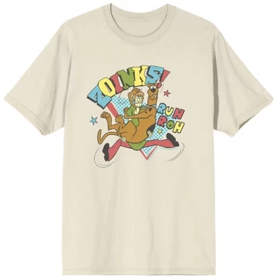 Мужская футболка Scooby Doo «Zoinks Ruh Roh», натуральная