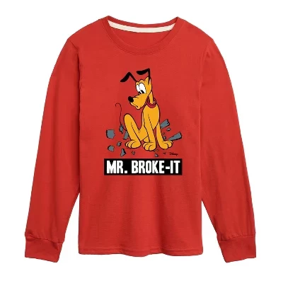 Лонгслив для мальчиков Disney Mr Broke It Pluto, красный