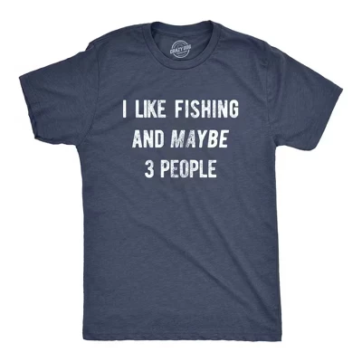 Мужская футболка I Like Fishing and Maybe 3 People, забавный охотничий графический подарок для папы - Crazy Dog, мужская футболка, подарок для папы, синяя