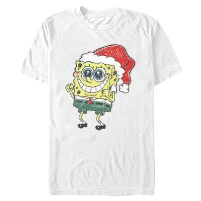 Мужская футболка SpongeBob SquarePants «Санта», белая