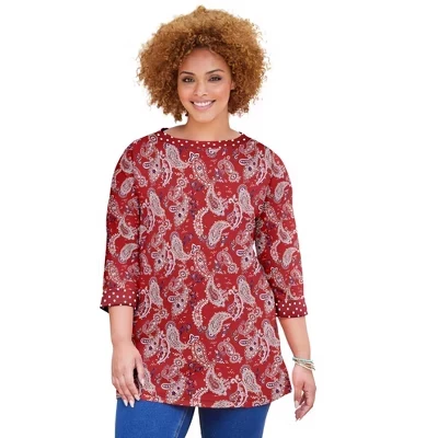 Красный топ с глубоким вырезом от Liz&Me