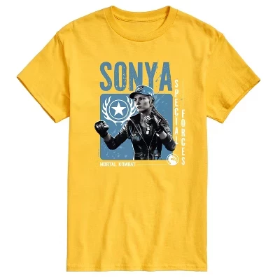 Мужская футболка Sonya Special Forces с коротким рукавом и рисунком желтого цвета