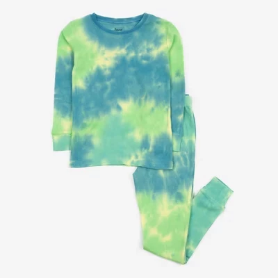 Детские пижамы Leveret Kids из двух частей хлопчатобумажной ткани Tie Dye красочные