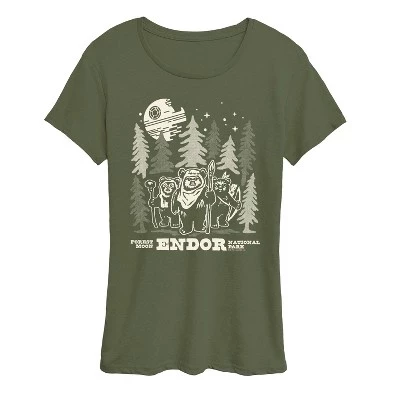 Женская футболка Star Wars Endor Wildlife, оливковая