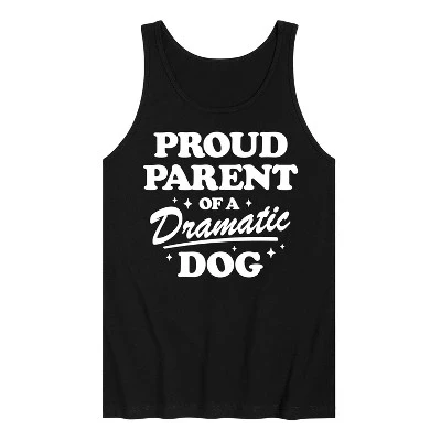 Мужская майка с ярким рисунком собаки от Proud Parent, черная