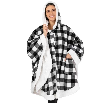 Одеяло с капюшоном Angel Wrap для взрослых женщин, пригодное для носки Уютное одеяло-накидка из флиса, накидка-накидка белого цвета