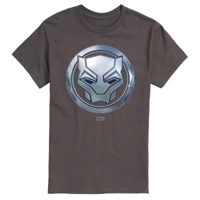 Men's -  - Black Panther Circle Logo Short Sleeve Graphic T-Shirt charcoal