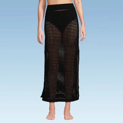 Женская юбка-парео Lands End Cotton Maxi, черная