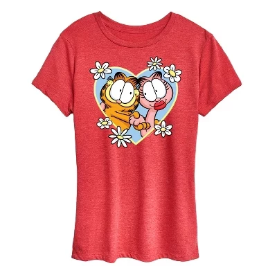 Женская футболка Garfield «Сердце Арлин», красная