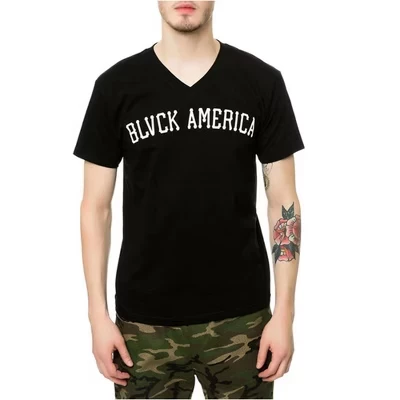 Мужская футболка The Blvck America с V-образным вырезом и графическим рисунком, черная