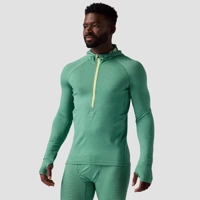 Мужской базовый слой Backcountry Pines Microgrid Ultra-Lt 1/2-zip, зеленый