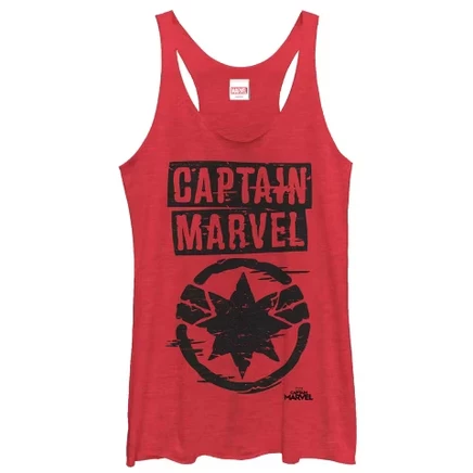 Женская борцовка Marvel Captain Grayscale Star Symbol, красный меланж
