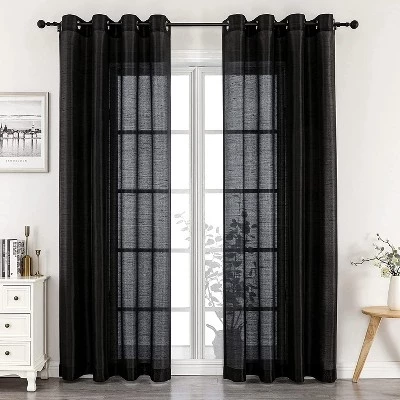 Шторы Kate Aurora Home Living, 2 шт., на люверсах, черные