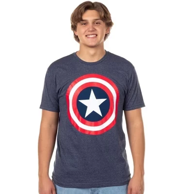 Мужская футболка Seven Times Six Marvel Super Soldier Shield Design Tee синего цвета, темно-синий вереск