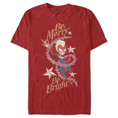 Мужская рождественская футболка Captain Merry & Bright красного цвета
