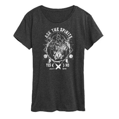 Женская футболка Ask The Spirits с коротким рукавом и графическим рисунком heather charcoal