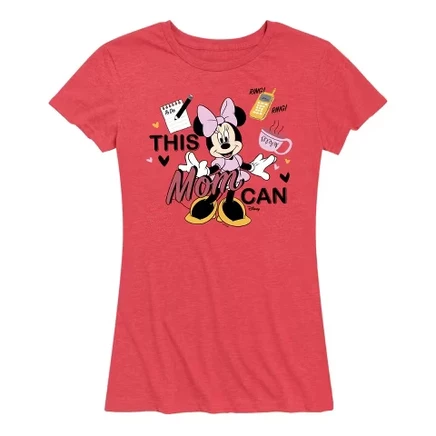 Женская футболка Disney This Mom Can, красный меланж