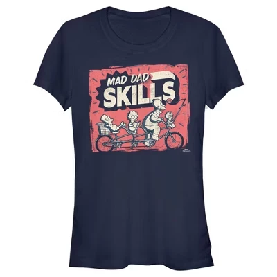 Футболка Mad Dad Skills на День отца для юниорок синяя