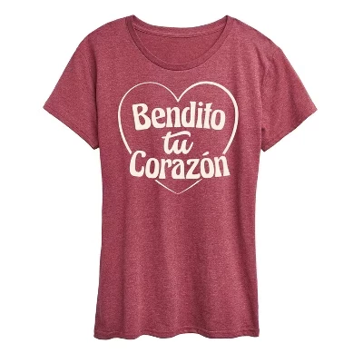 Женская футболка Instant Message Bendito Tu Corazon, бордовая