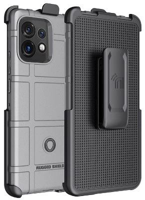 Комбинированный чехол-кобура Special Ops с зажимом для ремня Motorola Edge Plus (2023) серого цвета