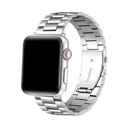 Ремешок для смарт-часов Maxwell из нержавеющей стали, универсальный для Apple Watch, Samsung Galaxy, Garmin 20 мм - серебристый