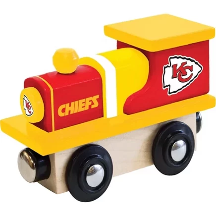 Официально лицензированный паровозик деревянного игрушечного поезда NFL Kansas City Chiefs