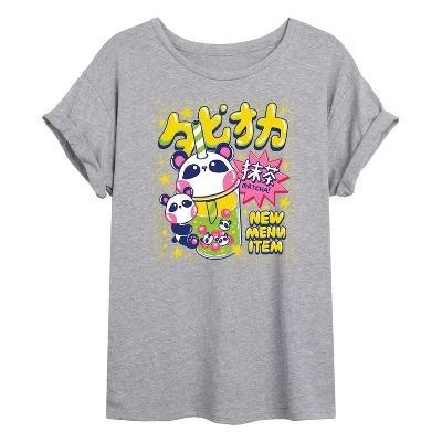 Женская футболка Instant Message Panda Boba, серая