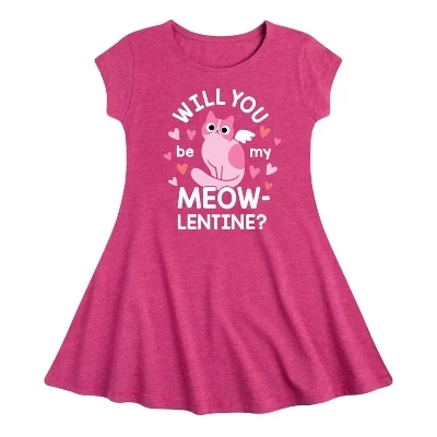 Be My Meow Fit & Flair - графичное платье с короткими рукавами цвета Хизер фуксия