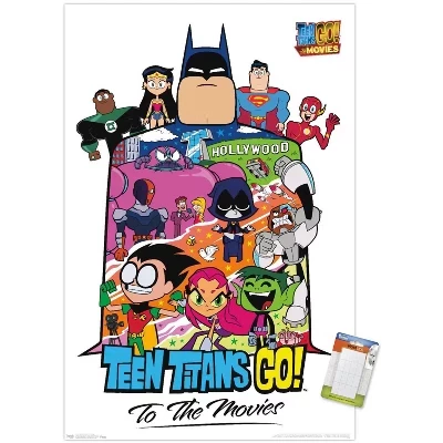 Фильм по комиксам DC Comics - Юные титаны, вперед! В кино - Коллаж из настенных плакатов без рамки, белый