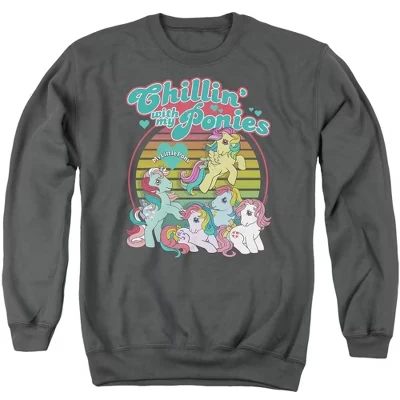 Расслабляюсь в стиле ретро со взрослой толстовкой с круглым вырезом от My Ponies.
