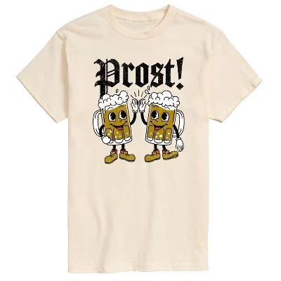 Мужская футболка с коротким рукавом и рисунком Oktoberfest Prost Beers кремового цвета