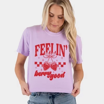 Женский укороченный топ в клетку Feeling' Berry Good с рисунком орхидеи