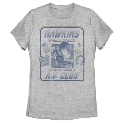 Женская футболка Hawkins Middle School A. V. Club athletic heather