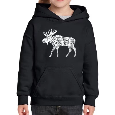 Толстовка с капюшоном Girl's Word Art - Moose black