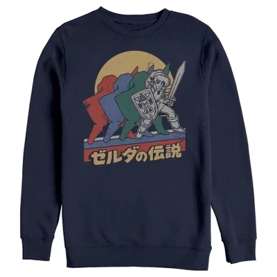 Мужской свитшот Nintendo Zelda Retro Link, темно-синий