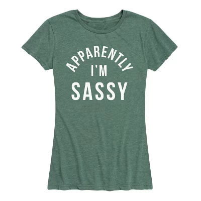 Женская футболка с коротким рукавом и графическим рисунком heather juniper, по-видимому, Im Sassy
