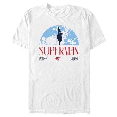 Мужская футболка Superman Kryptonian Human белого цвета