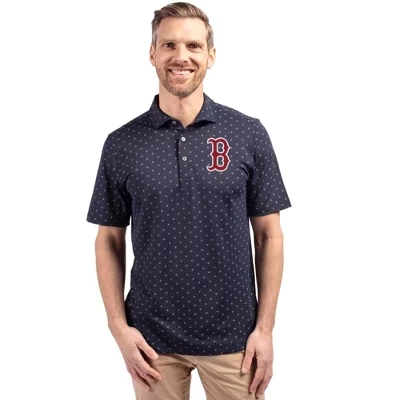 Мужское поло Cutter & Buck Virtue Eco, Red Sox, синее