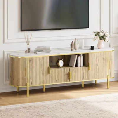 ТВ-тумба CuisinSmart 70″ с мраморной столешницей, дуб