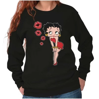 Женский свитшот Brisco Brands Betty Boop Retro, черный