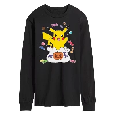 Мужская футболка с длинным рукавом и рисунком Pokémon - Gotta Eat Em All, черная